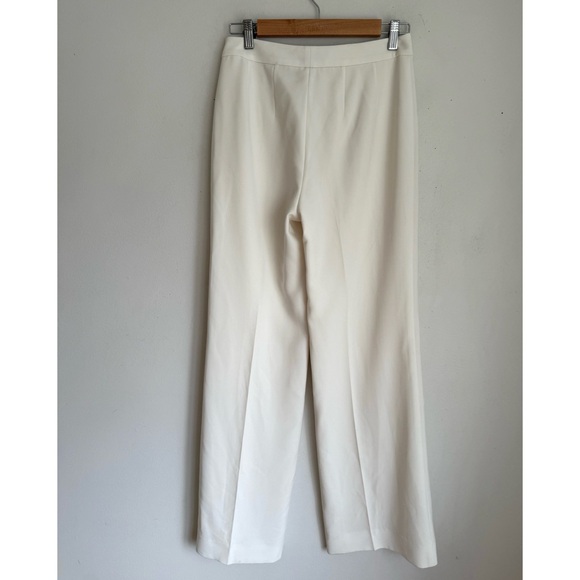 St. John Tailored Straight Leg Trouser Pants in Cream Ivory - Picture 4 of 6